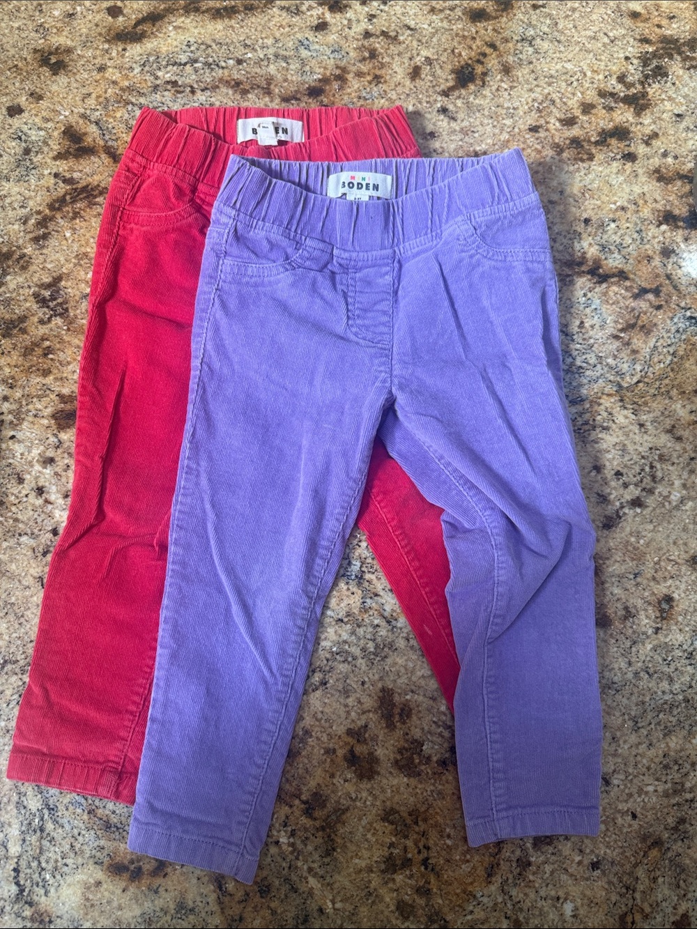 Boden Girls Purple and Red Corduroy Legging Set